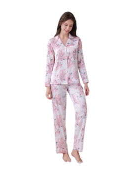 Pijama satén mujer 2 piezas floral rosa EL CAJON DE NOE - 1
