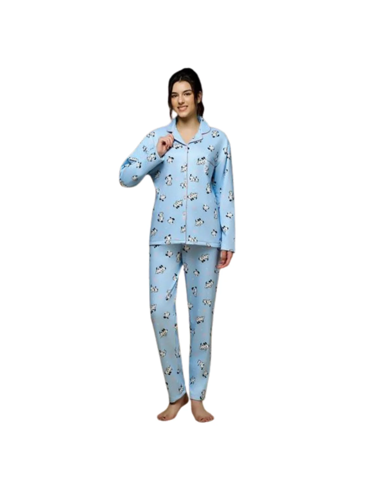Pijama Mujer - Azul Estampado Perritos|El Cajón de Noe Pijama Mujer - Azul Estampado Perritos|El Cajón de Noe