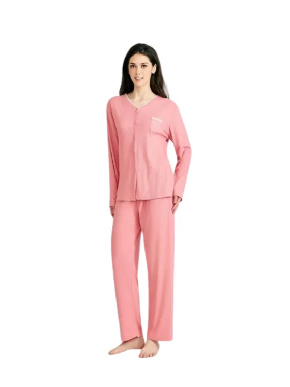 Pijama Mujer - 2 Piezas Rosa Liso|El Cajón de Noe