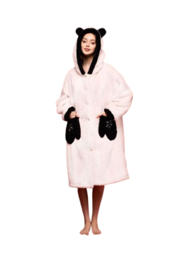 Bata polar mujer estilo panda con capucha EL CAJON DE NOE - 1