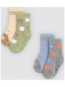 Calcetines bebé azul gris térmicos antideslizantes pack de 2 Ysabel Mora 52911