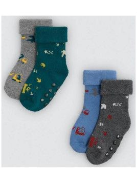 Calcetines bebé azul marengo térmicos antideslizantes pack de 2 Ysabel Mora 52912