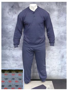 Pijama rizo hombre Asman 7743 tejano - vista 2