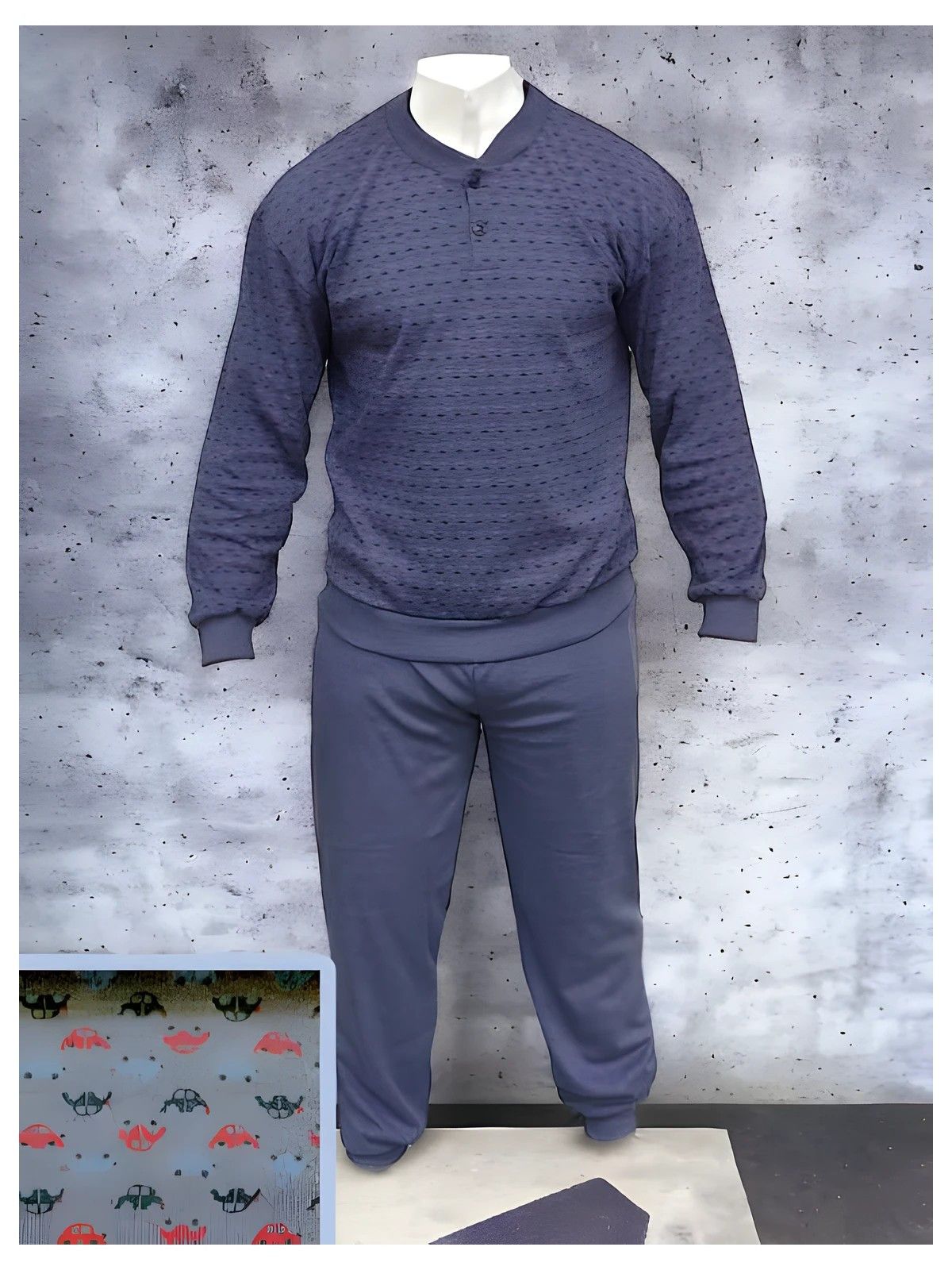 Pijama rizo hombre Asman 7743 tejano - vista 2