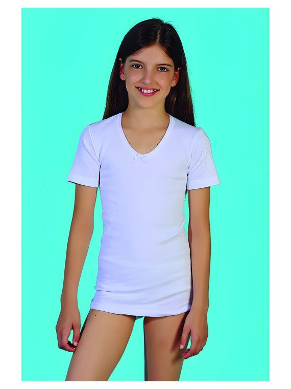 Camiseta niña manga corta Llorens 4135 - vista 2