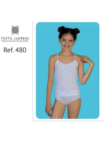 Camiseta calada niña Llorens 480 tirante - vista 2