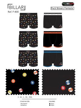 Boxer billar hombre Fabianni F800 Pack 2 - vista 2
