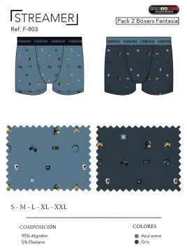 Boxer streamer hombre Fabianni F803 Pack 2 - vista 2