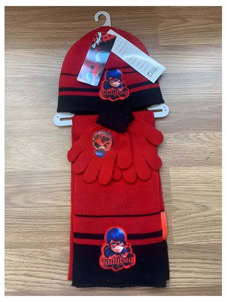 Set Gorro Bufanda Guantes Niña Lady Bug 780-621 New Import - 1