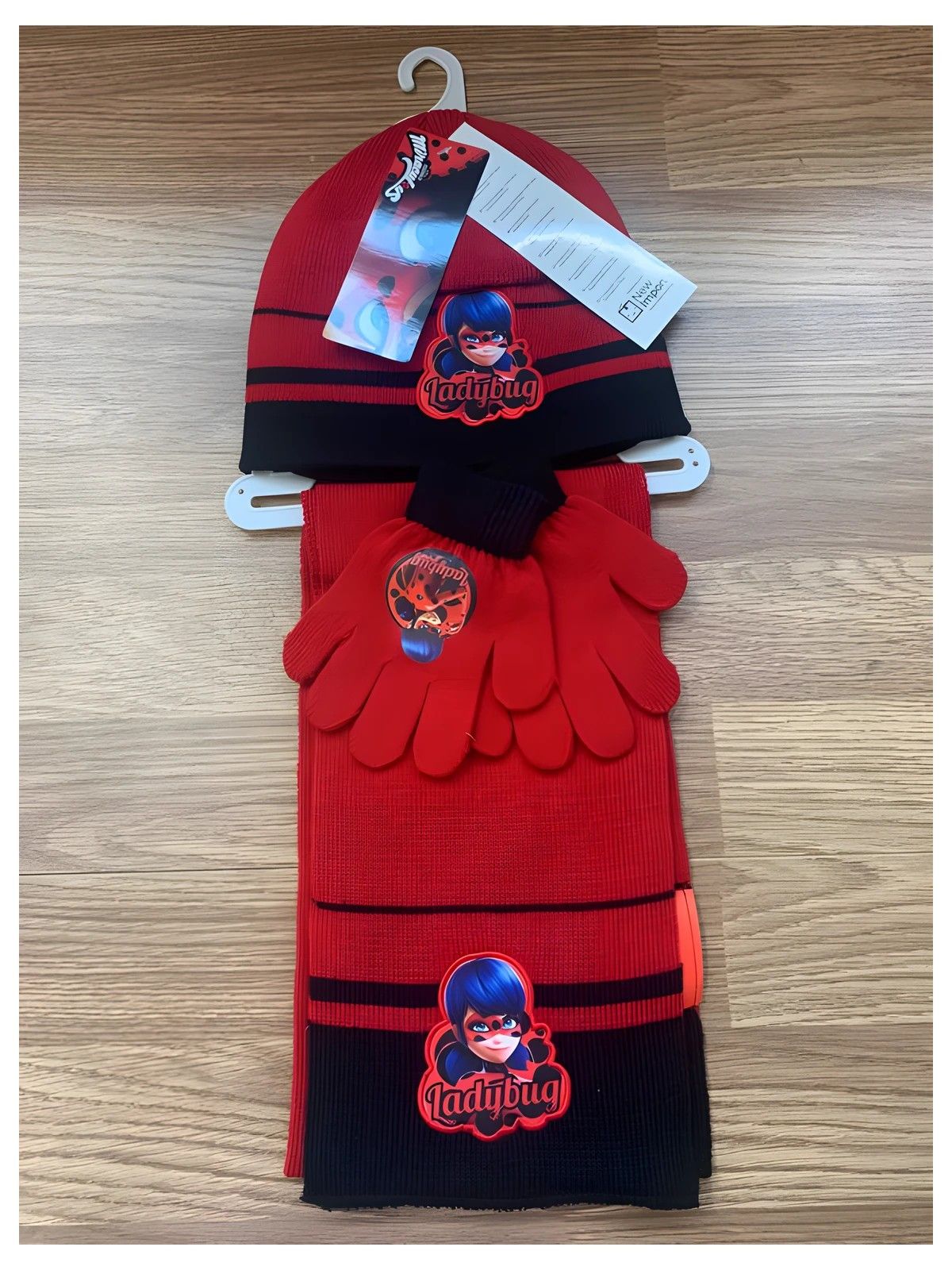 Set Gorro Bufanda Guantes Niña Lady Bug 780-621 New Import - 1 Set Gorro Bufanda Guantes Niña Lady Bug 780-621 New Import - 1