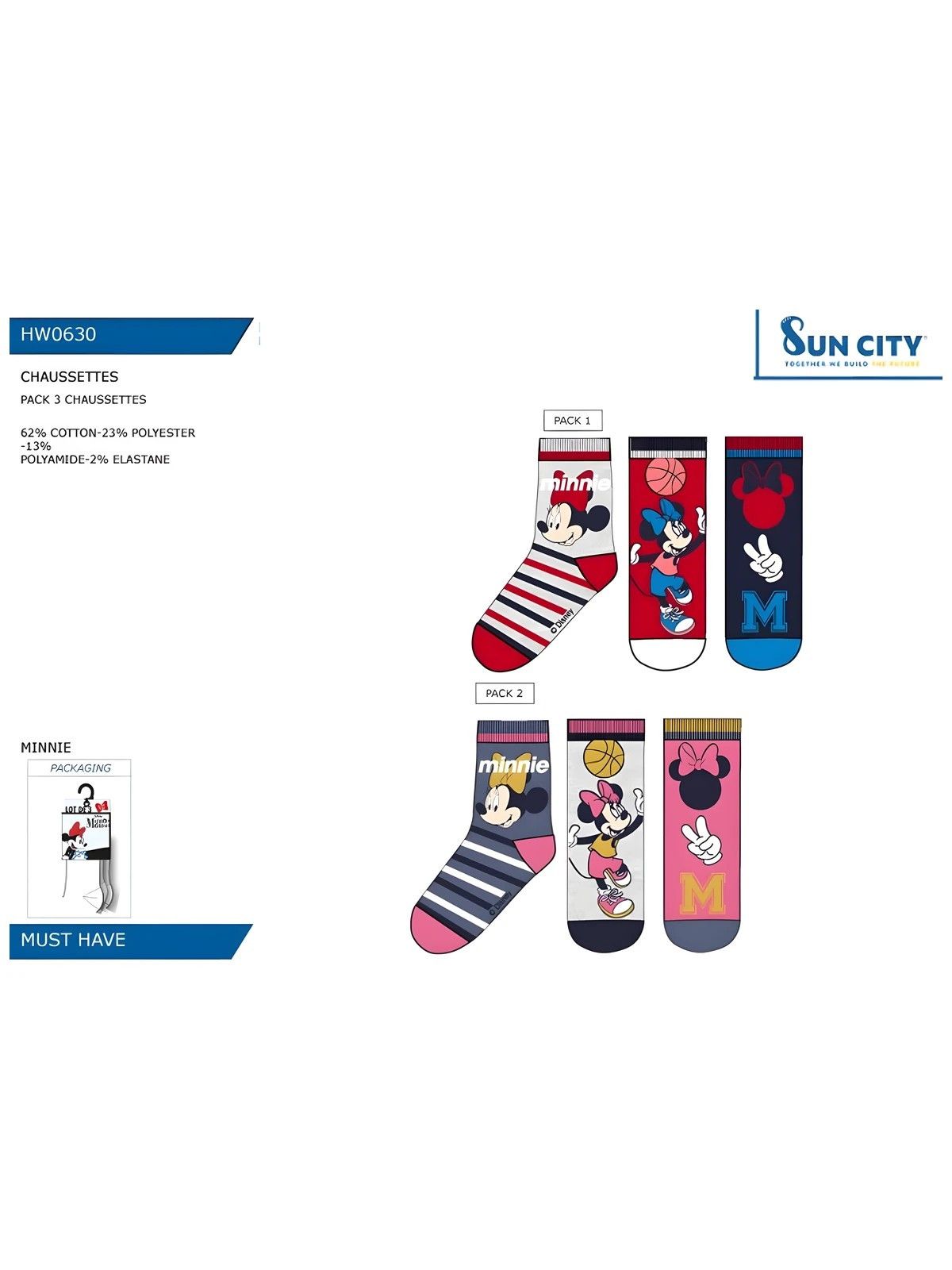Pack 3 Calcetines Minnie Sun City Sun City - 1