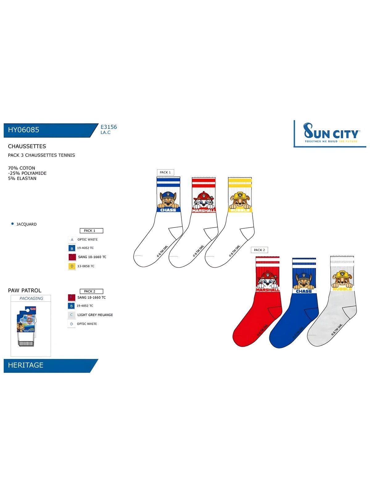 Pack 3 Calcetines Sport Paw Patrol Sun City Sun City - 1