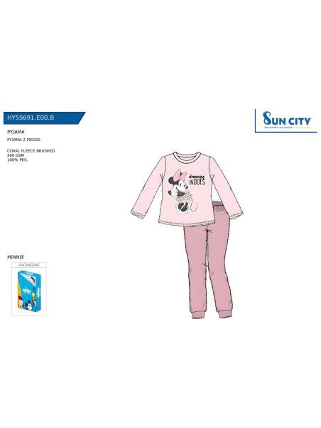 Pijama Coralina Niña Minnie Sun City - 1