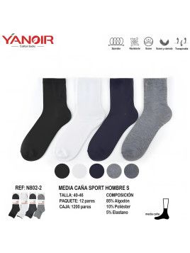 Calcetines media caña hombre Yanoir N802 Pack 12
