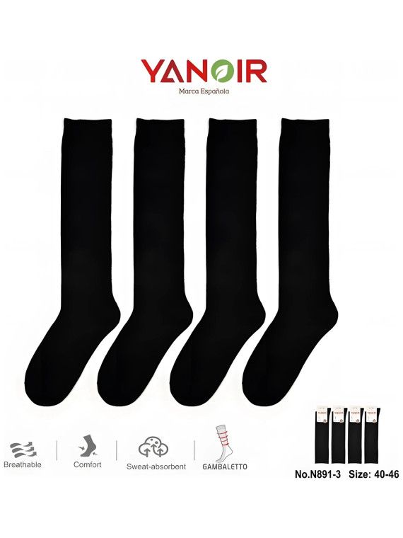 Calcetines altos hombre Yanoir N891 Pack 12 talla 40-46