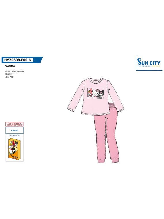 Pijama Coralina Kuromi Sun City - vista 2