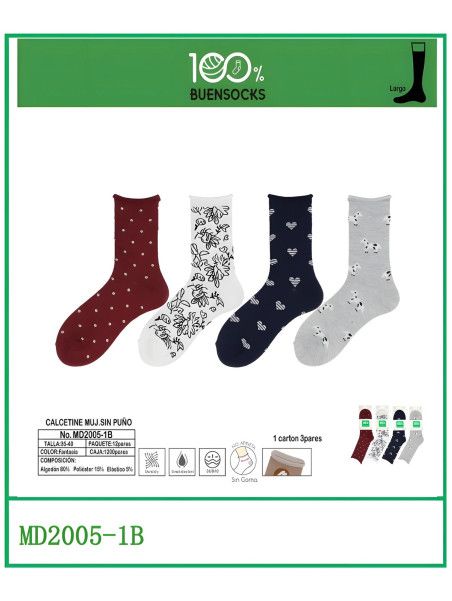 Calcetín sin puño mujer 35-40 Buensocks MD2005