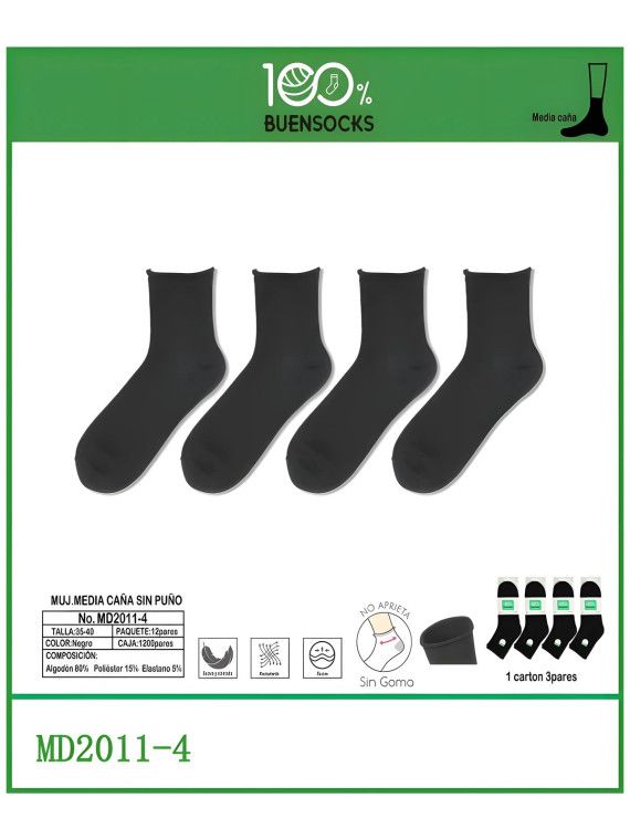 Calcetin Media Caña Mujer 35-40 Buen Socks Buensocks - 2