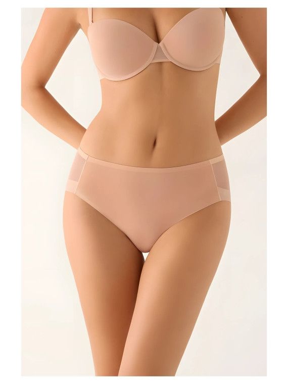 Braga midi Ysabel Mora 10188 en nude negro y blanco