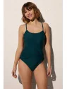 bañador reductor verde botella Ysabel Mora fruncido