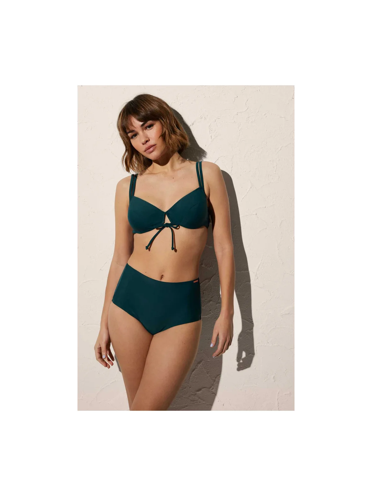 conjunto bikini braga alta Ysabel Mora verde botella
